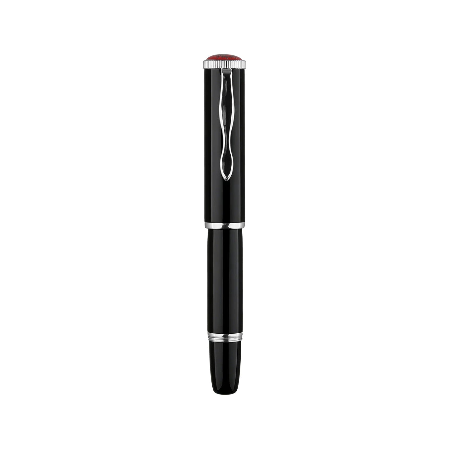 MAJOHN RS2 Short Pocket Fountain Pen — Metal Lacquer Finish, 100mm Travel Pen Black