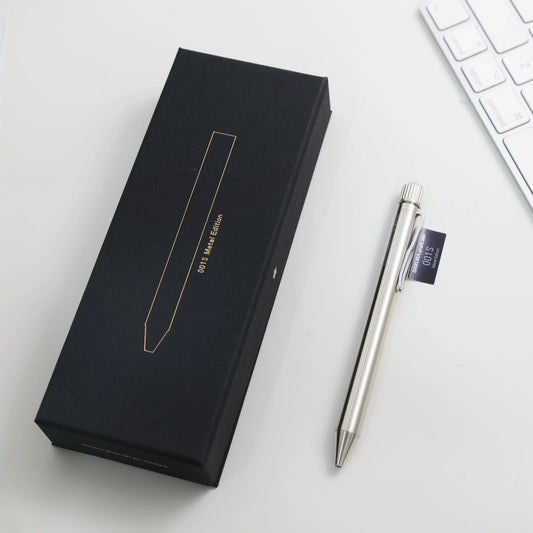 Sakura Craft Lab 001S Metal Edition Anniversary Limited Gel Pen, 0.5mm Blue-Black Ink Silver