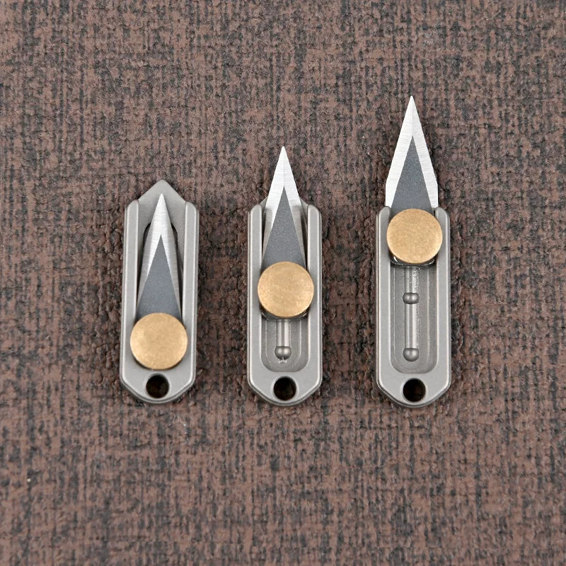Mini Keychain Cutter Titanium EDC Pocket Slip Knife | Mini Keychain Box Cutter | 31mm ...