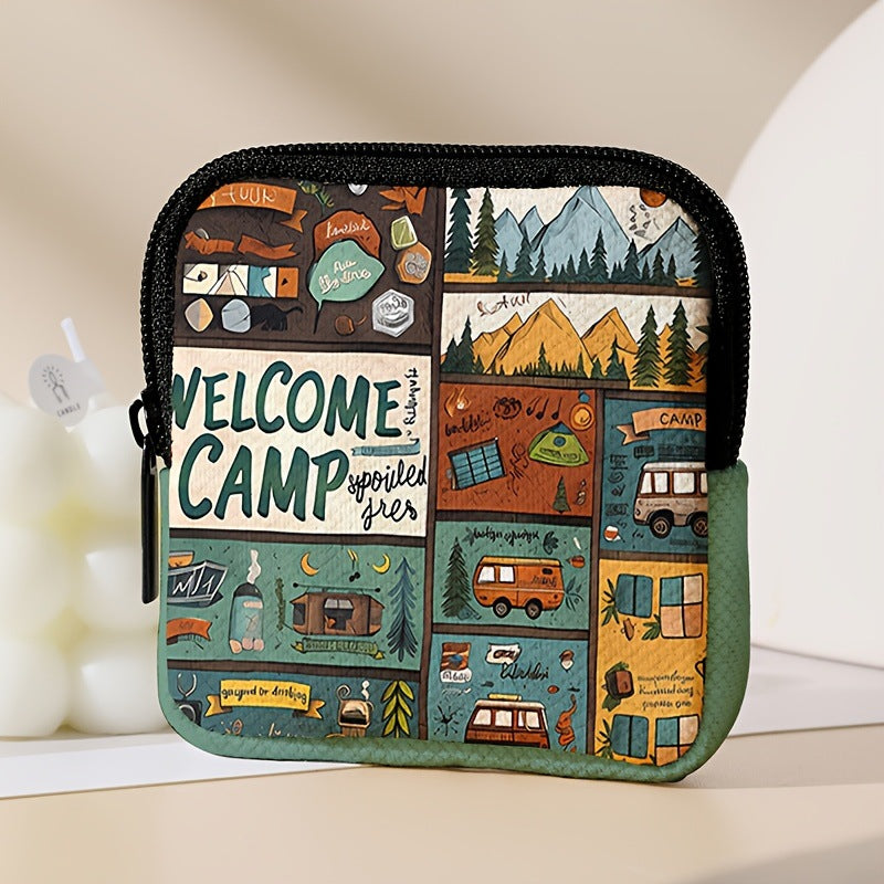 CAMP Printed Waterproof Pouch - Mini Zipper Coin Purse 2 Pack