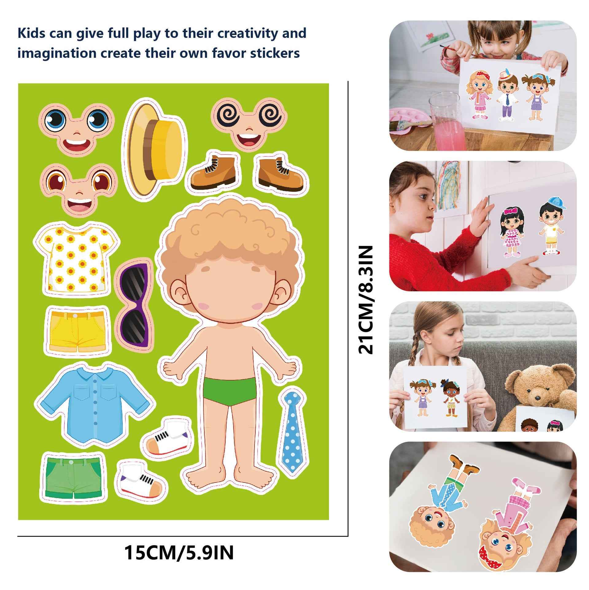 Make a Face Boys and Girls Stickers for Kids 24 Sheets