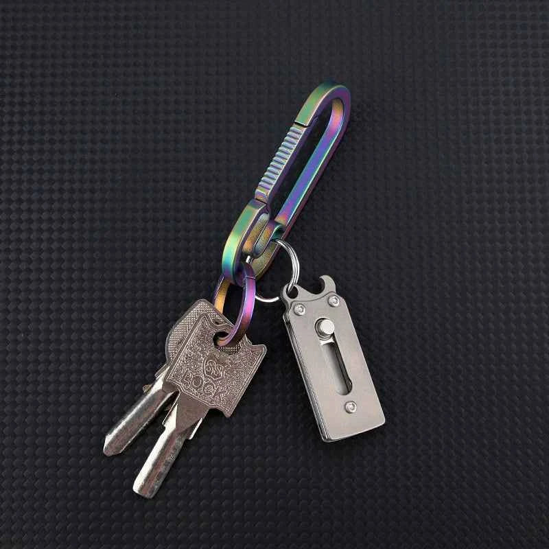 Mini Titanium Peeler Knife & Bottle Opener Keychain Multi-Tool