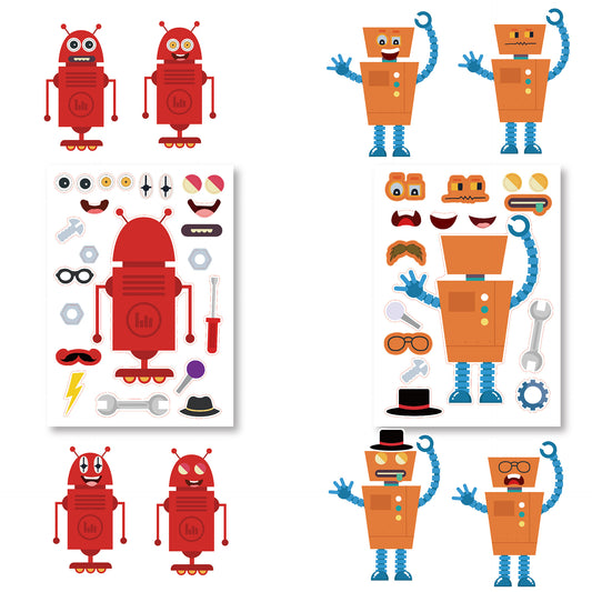 Tee kasvot -robottitarroja lapsille 24 arkkia