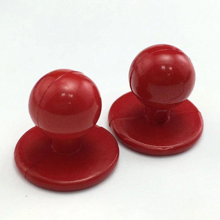 18mm塑料球形厨师纽扣，红色双颗纽扣一套