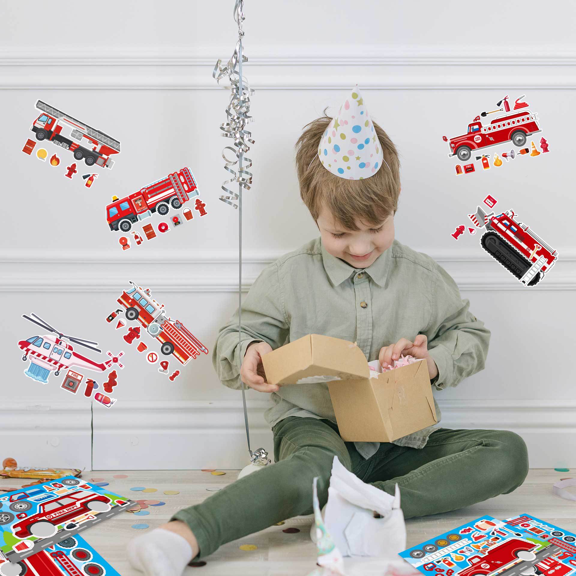 32 Sheets Fire Engine Make Your Own Stickers for Kids - TTpen