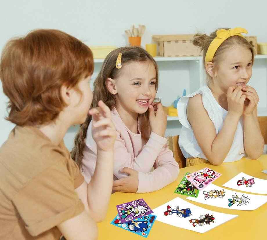 Make a Face Cartoon Sonic The Hedgehog Stickers for Kids 24 Sheets