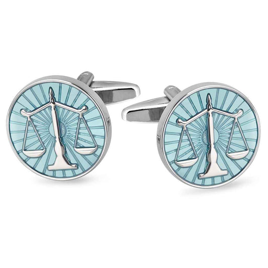 Blue Balance Scale Cufflinks
