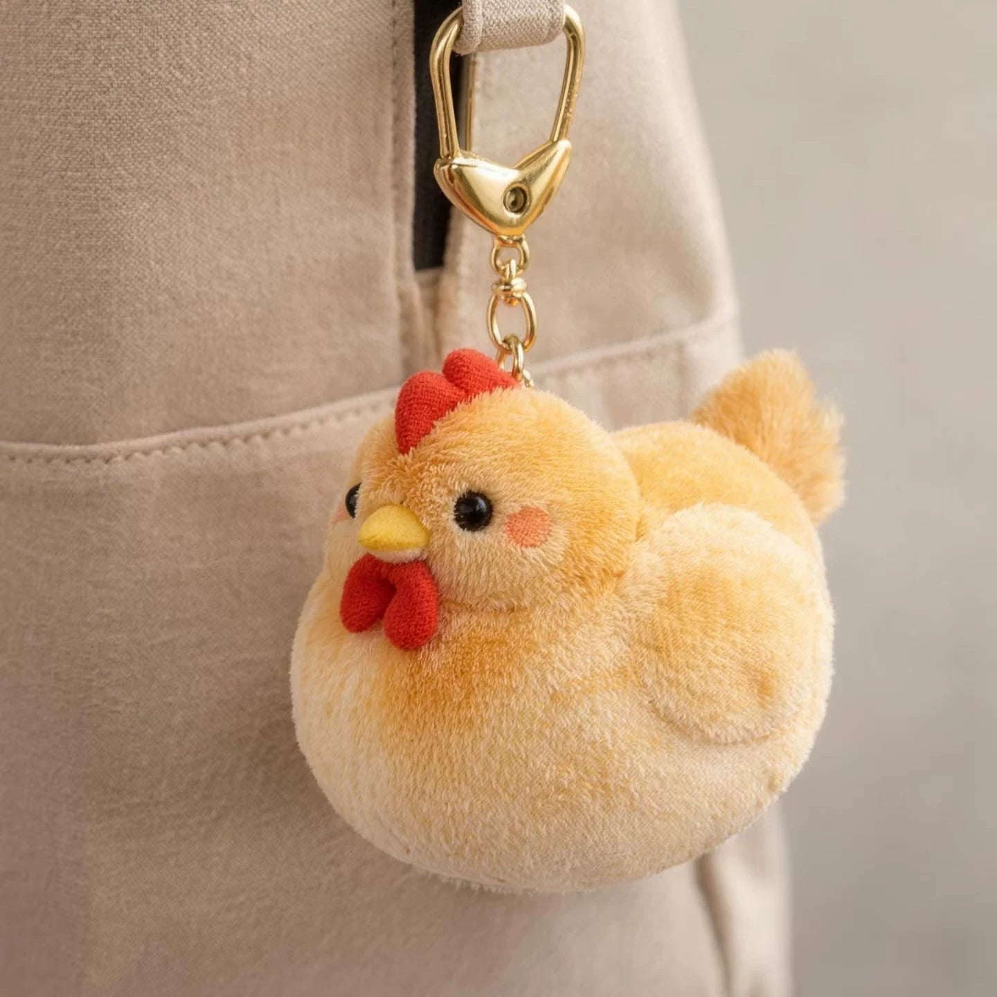 Cute Chicken Plush Keychain – Soft Stuffed Animal Bag Charm Pendant 1