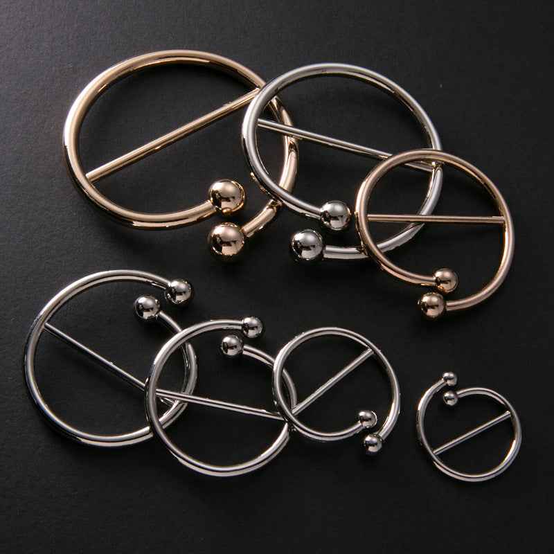 Assorted knot ring metal clothing buttons, gold and silver tones, ball finials, 20 pack