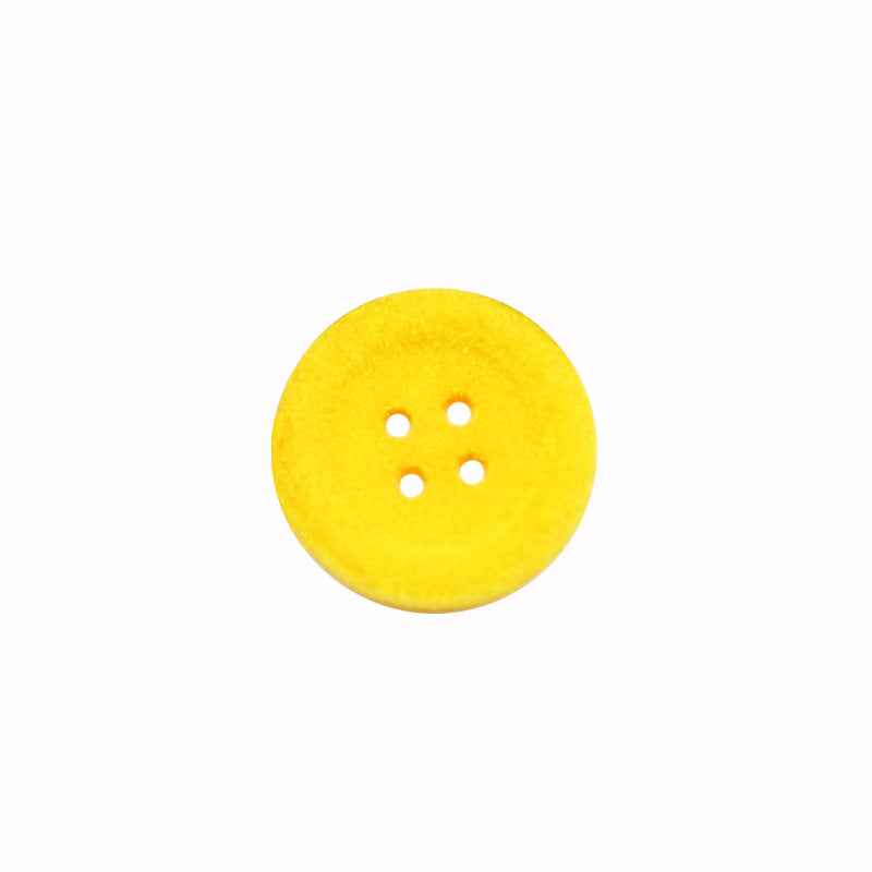 Gelber runder Samt-Resin-Knopf mit 4 Löchern