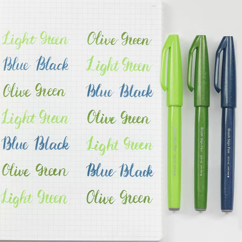 Pentel Fude Touch Sign Pen,Felt Pen Like Brush Stroke,3 Pack