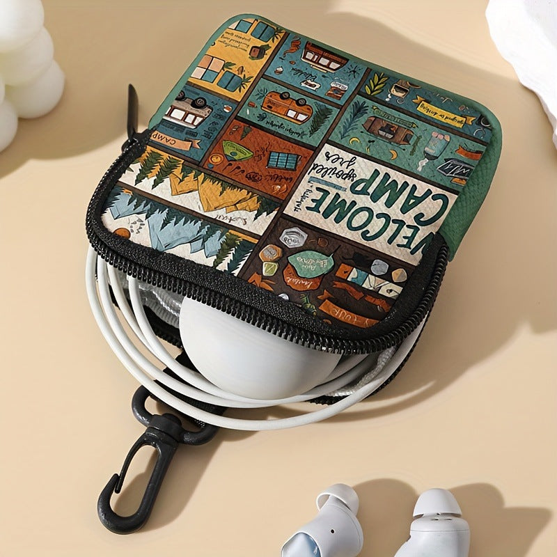 CAMP Printed Waterproof Pouch - Mini Zipper Coin Purse 2 Pack