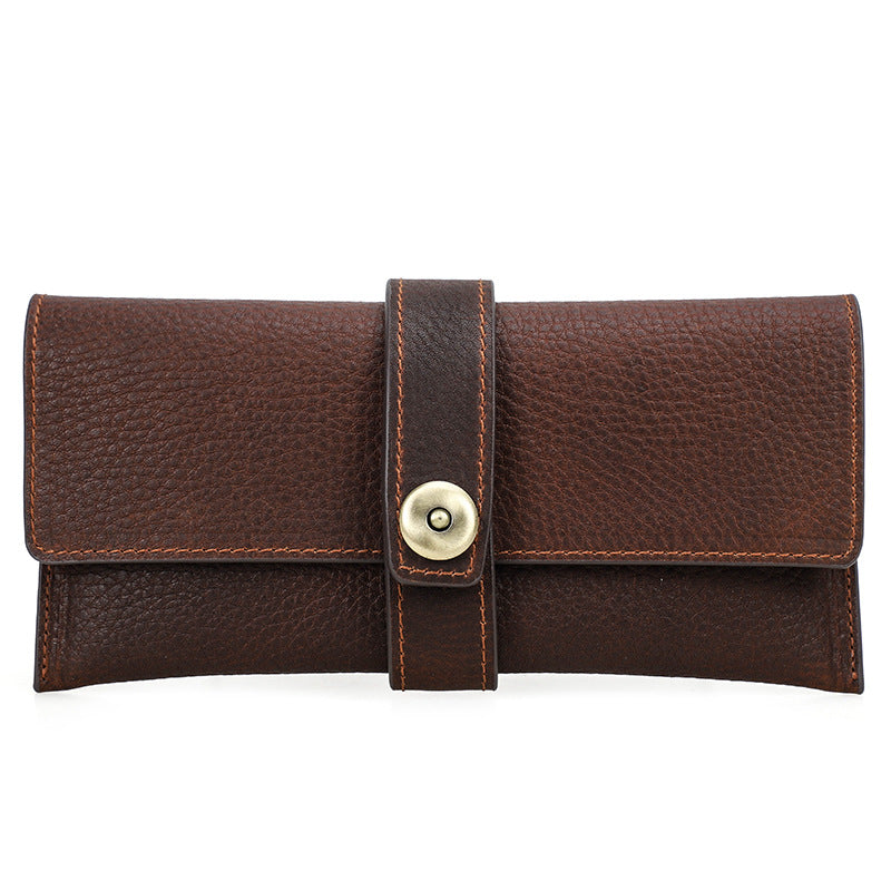 Full-Grain Leather Glasses Case – Handcrafted Magnetic Closure Sunglasses Storage Box
