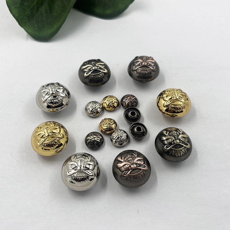 Botones con motivos de dragón, metal bronce envejecido, pack 96
