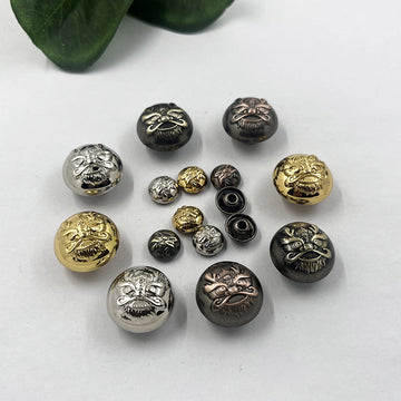 Botones con motivos de dragón, metal bronce envejecido, pack 96