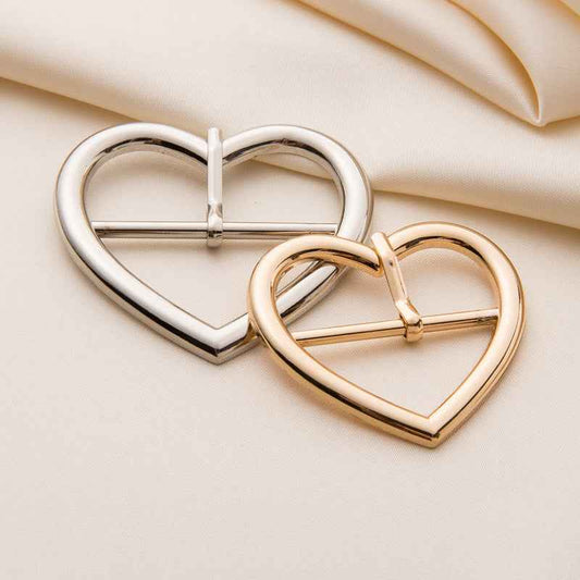 30/35/40mm Gold Silver Heart-Shaped Metal Roller Buckles 20pcs