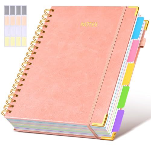 Cahier à spirale rigide A5 | 180 feuilles | Papier 100 g/m² | Couverture en PU imperméable