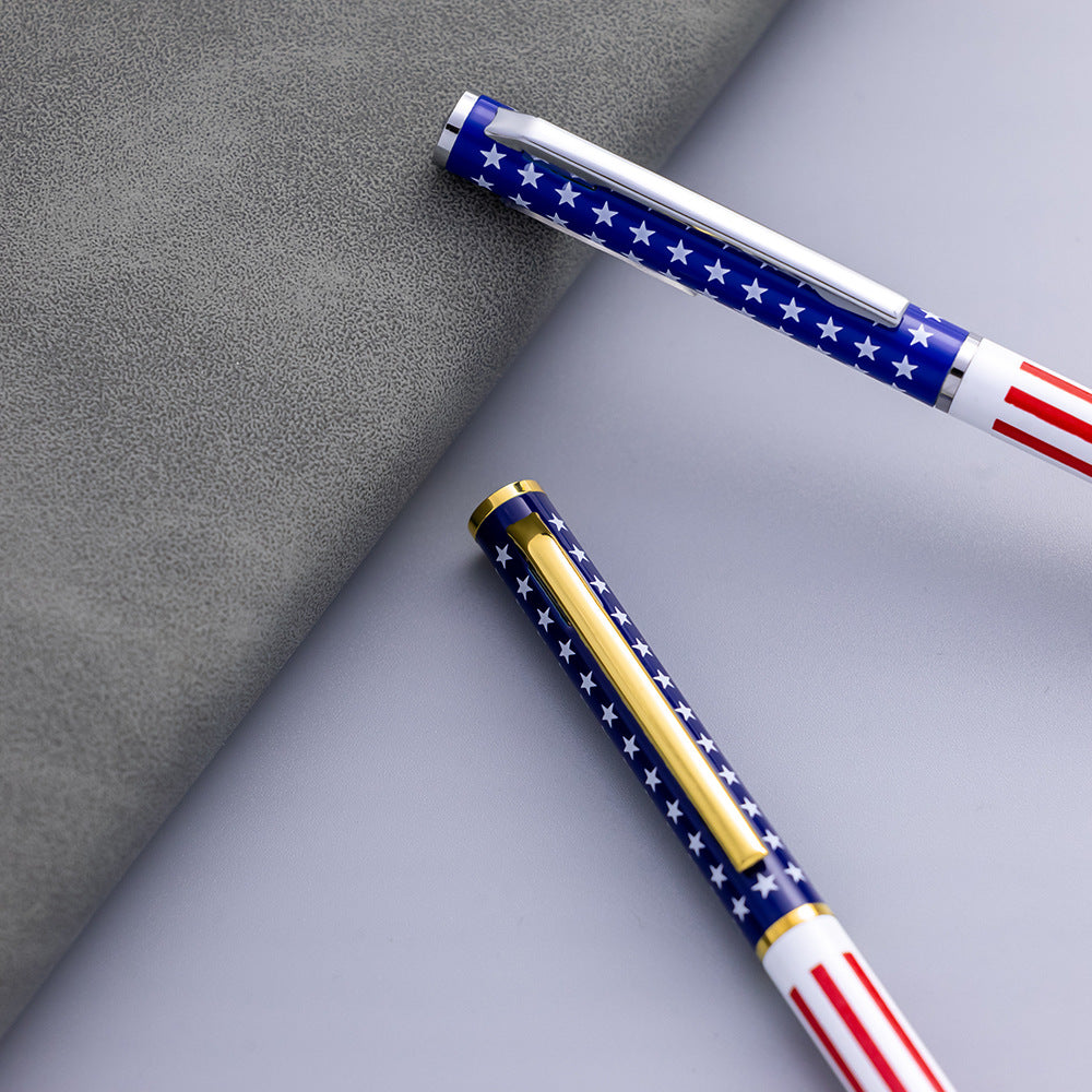 American Flag Metal Ballpoint Pen 10-Pack 1.0mm Black Ink