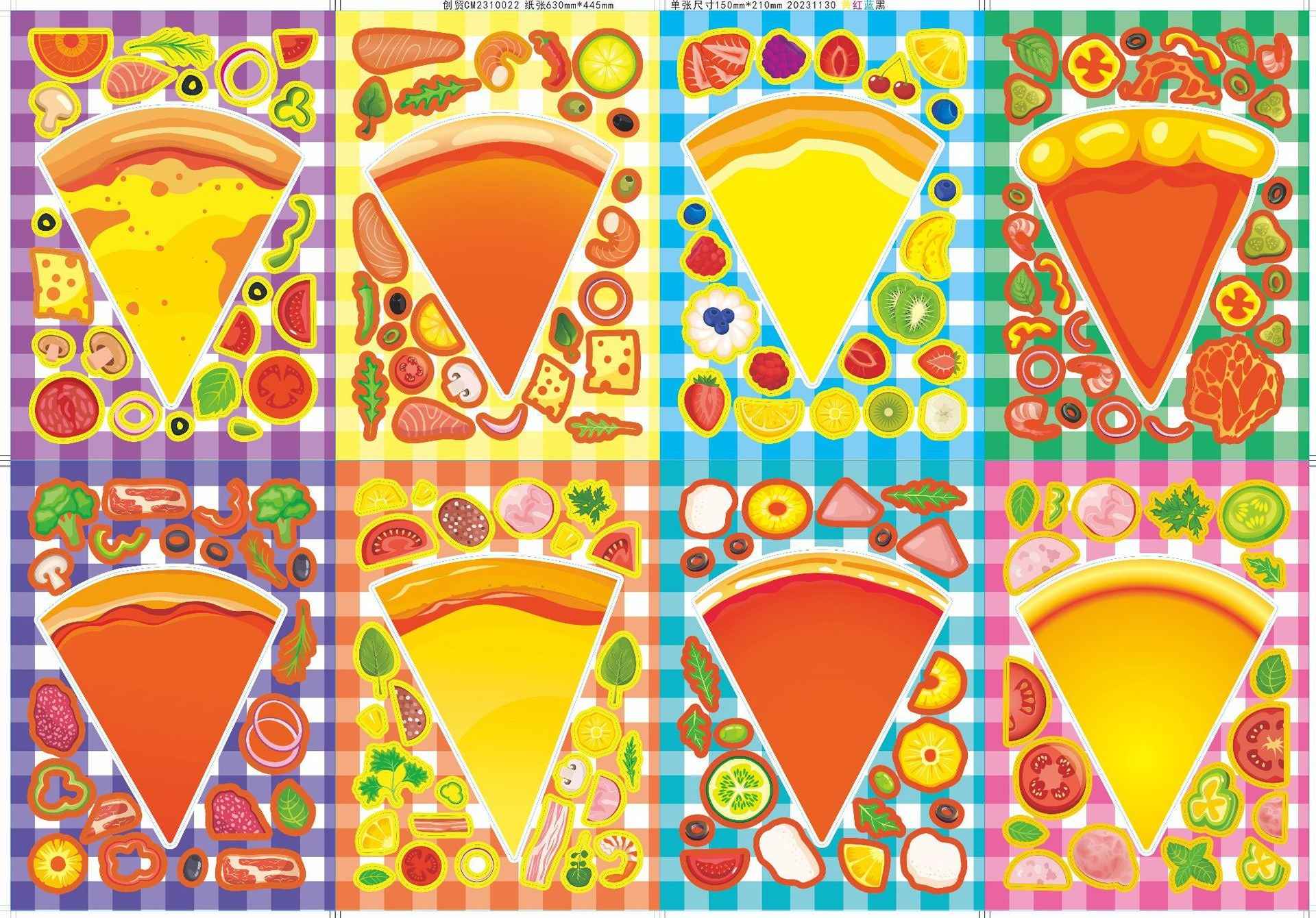 Make a Face Pizza Stickers for Kids 24 Sheets