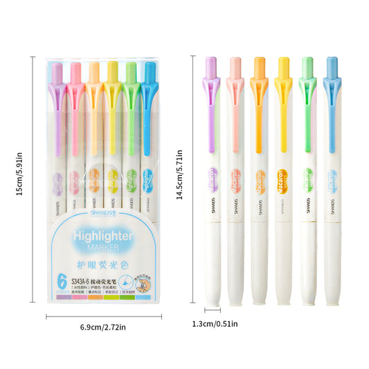 24-Color Retractable Highlighter Set | Eye-Care Ink, Quick-Dry