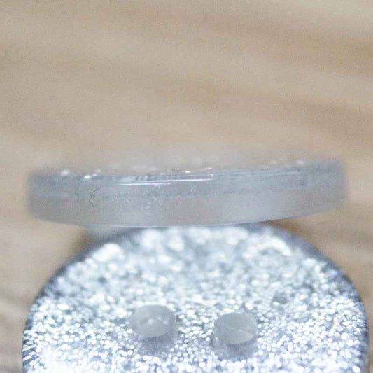 12/19mm Round 2-Hole White Transparent Glitter Resin Buttons 100pcs
