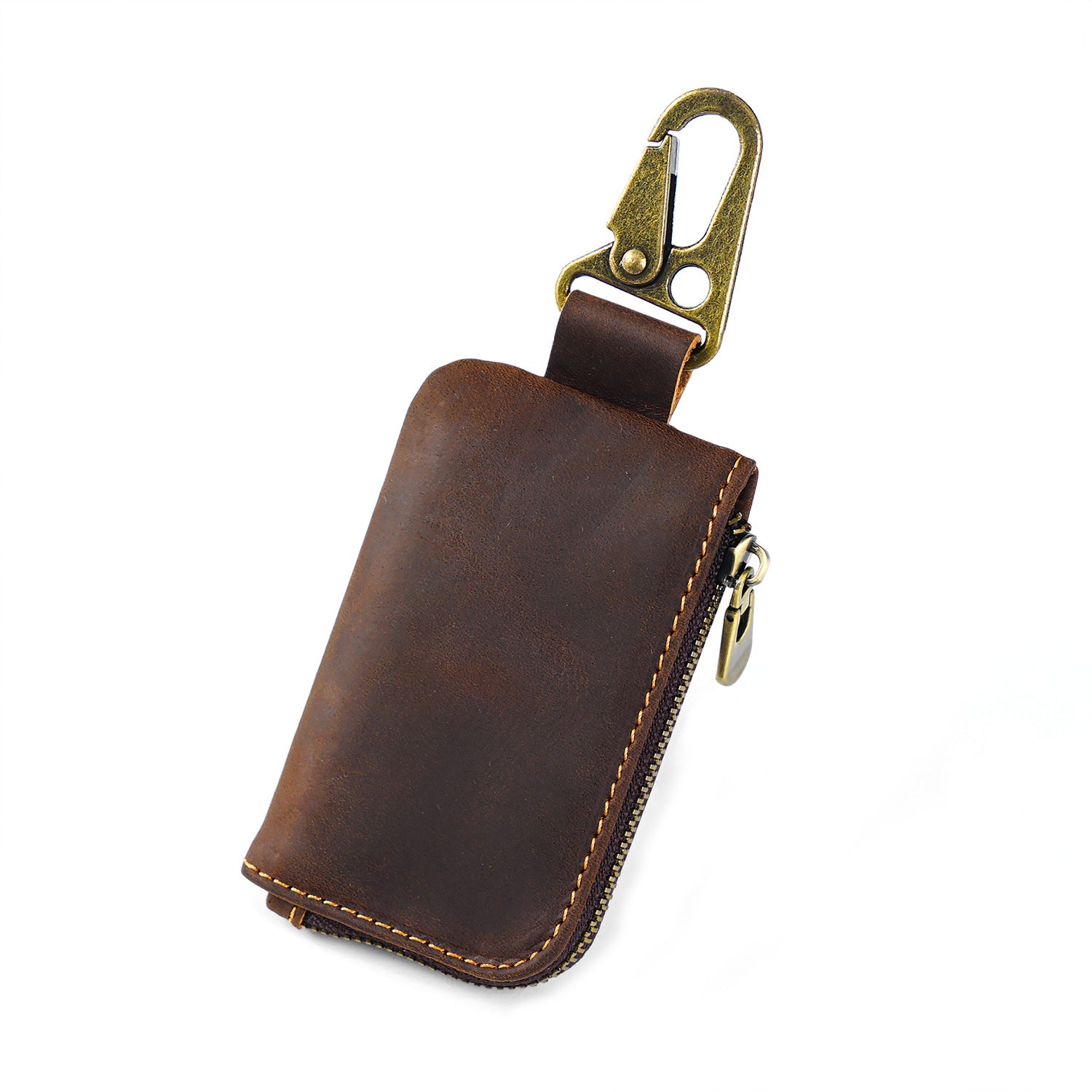QUARKZMAN Pochette à Cordon En Cuir Pleine Fleur – Porte-Monnaie Vintage – 11x15 Cm – Rangement Pièces, Bijoux, Clés