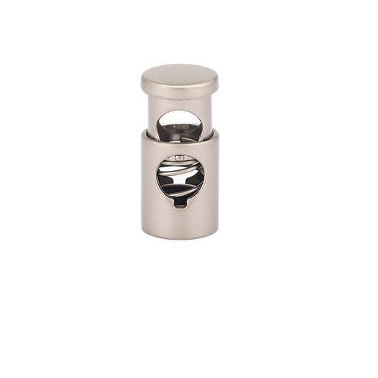 Flat Cylinder Single-Hole Metal Spring Drawstring Lock Cord Stopper – 20Pcs