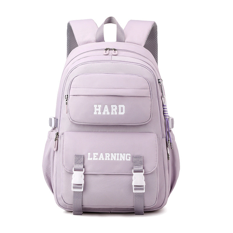 College Backpack for Women – Large Capacity Oxford Fabric Laptop Bag Purple