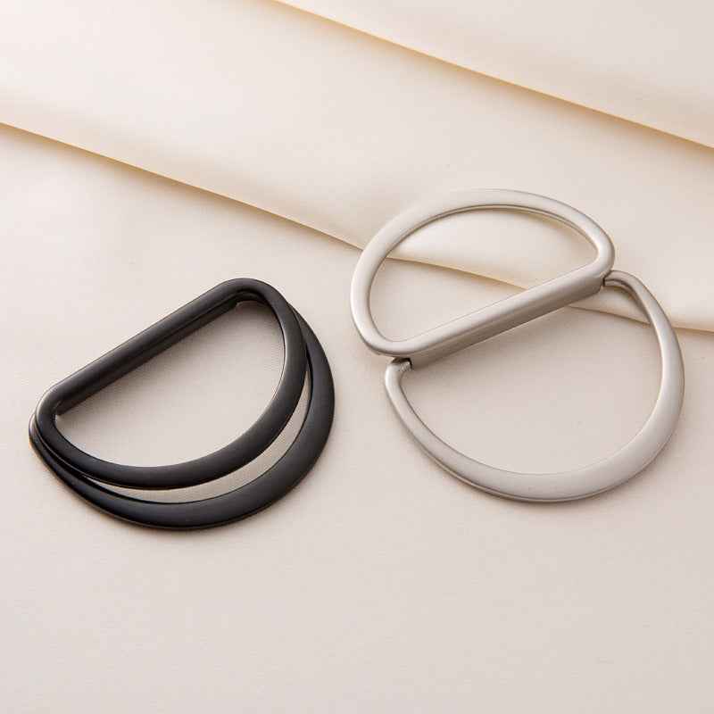 Doppel-D-Ring Metall-Gürtelschnallen, schwarz und silberfarben