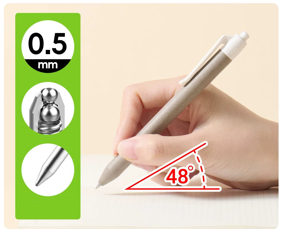KACO TECHFLOW Eco Series Click Gel Pen Tea Residue Barrel 3-Pack
