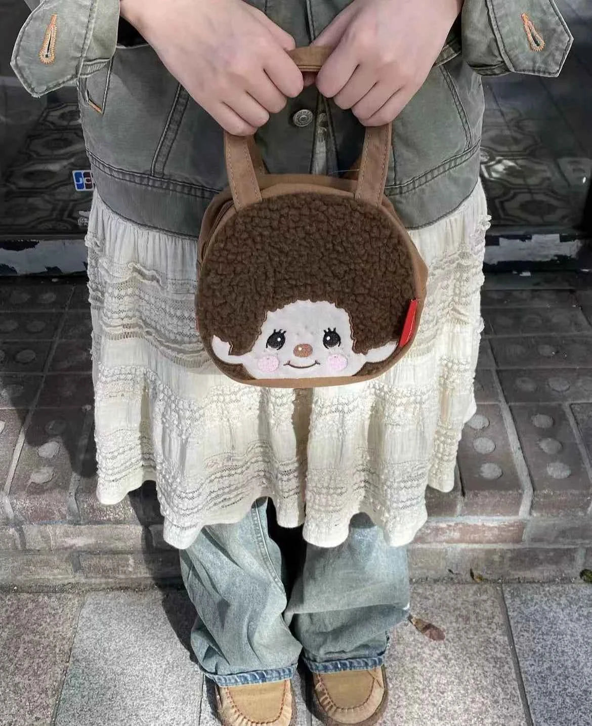 Japanese Kawaii Monchhichi Plush Handbag