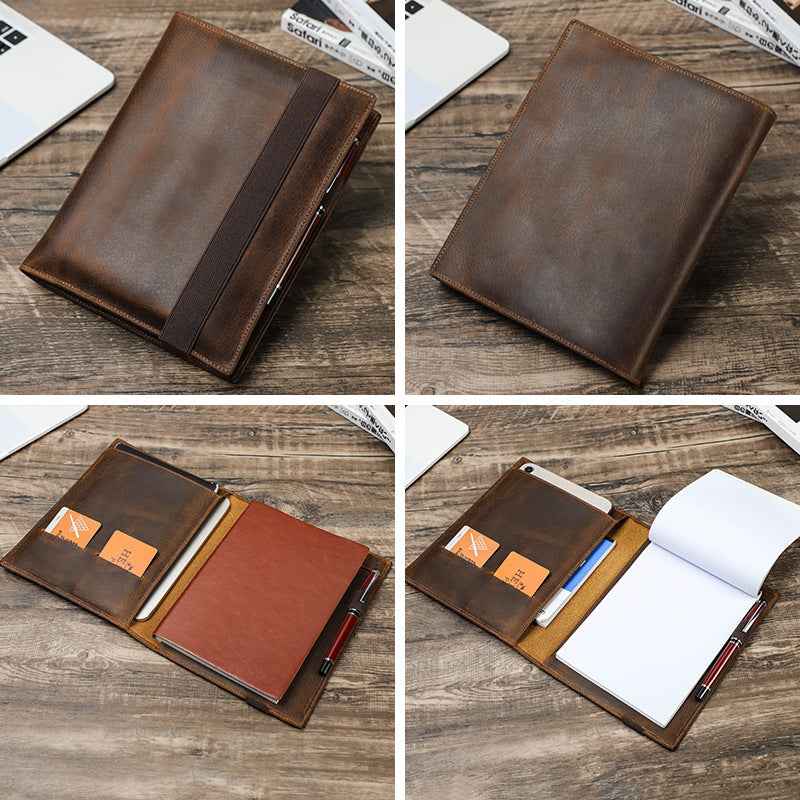 Handmade Vintage Leather A5 Business Padfolio Organizer