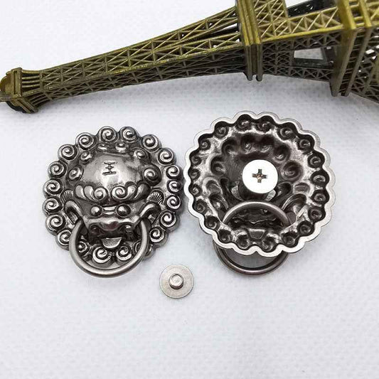 30MM Vintage Dragon King Screw Studs Antique Silver Bronze Rivet 10pcs