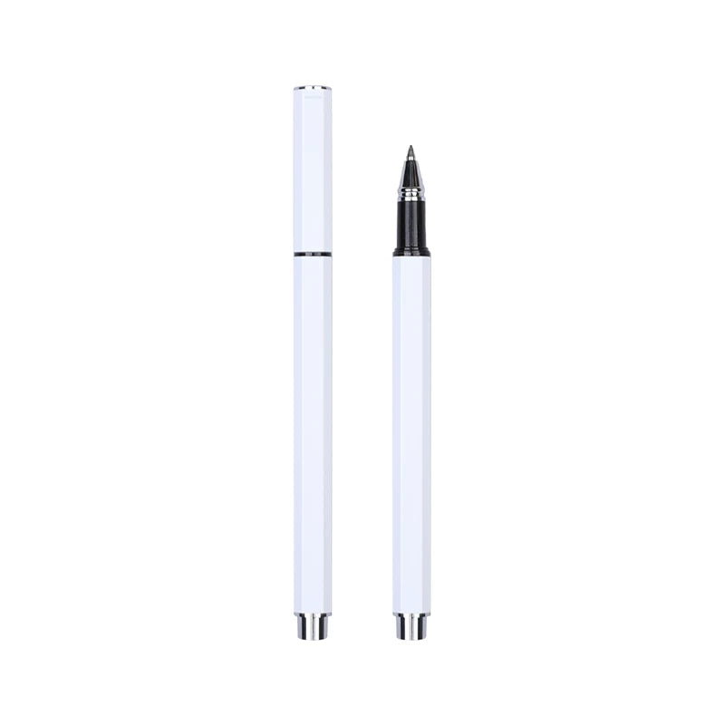 SANKOU JZ11 Four-Sided Metal Gel Pen – 0.5mm Black Ink,Cap Style White