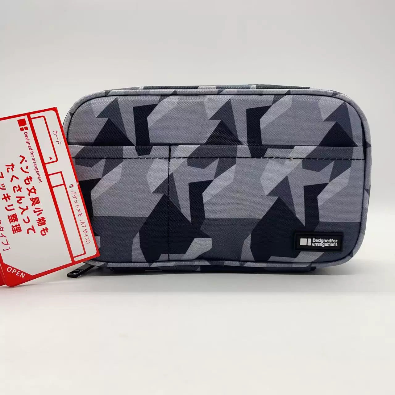 LIHIT LAB A-7551 Zipper Pencil Case Grey Camo