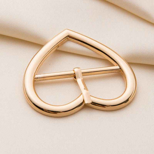 30/35/40mm Gold Silver Heart-Shaped Metal Roller Buckles 20pcs Gold