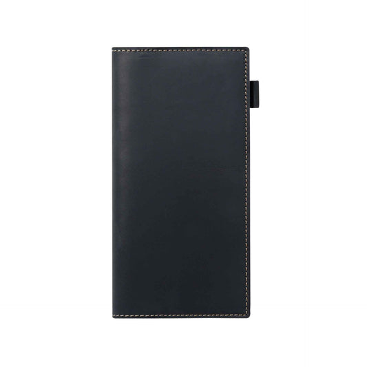 Leather Weeks Planner Cover with Refill – Cowhide Notebook Sleeve Black