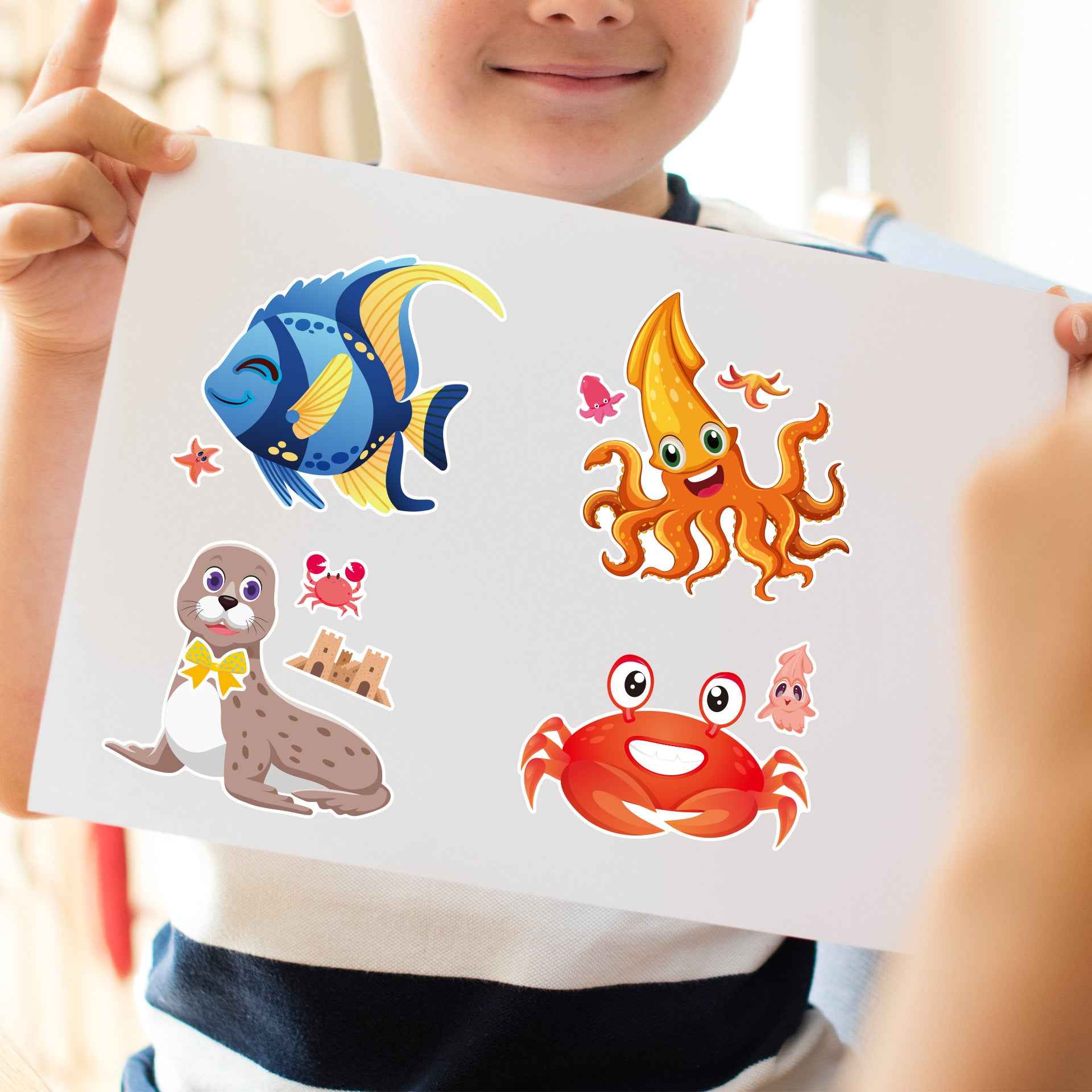 Make a Face Ocean Animals Stickers for Kids 32 Sheets