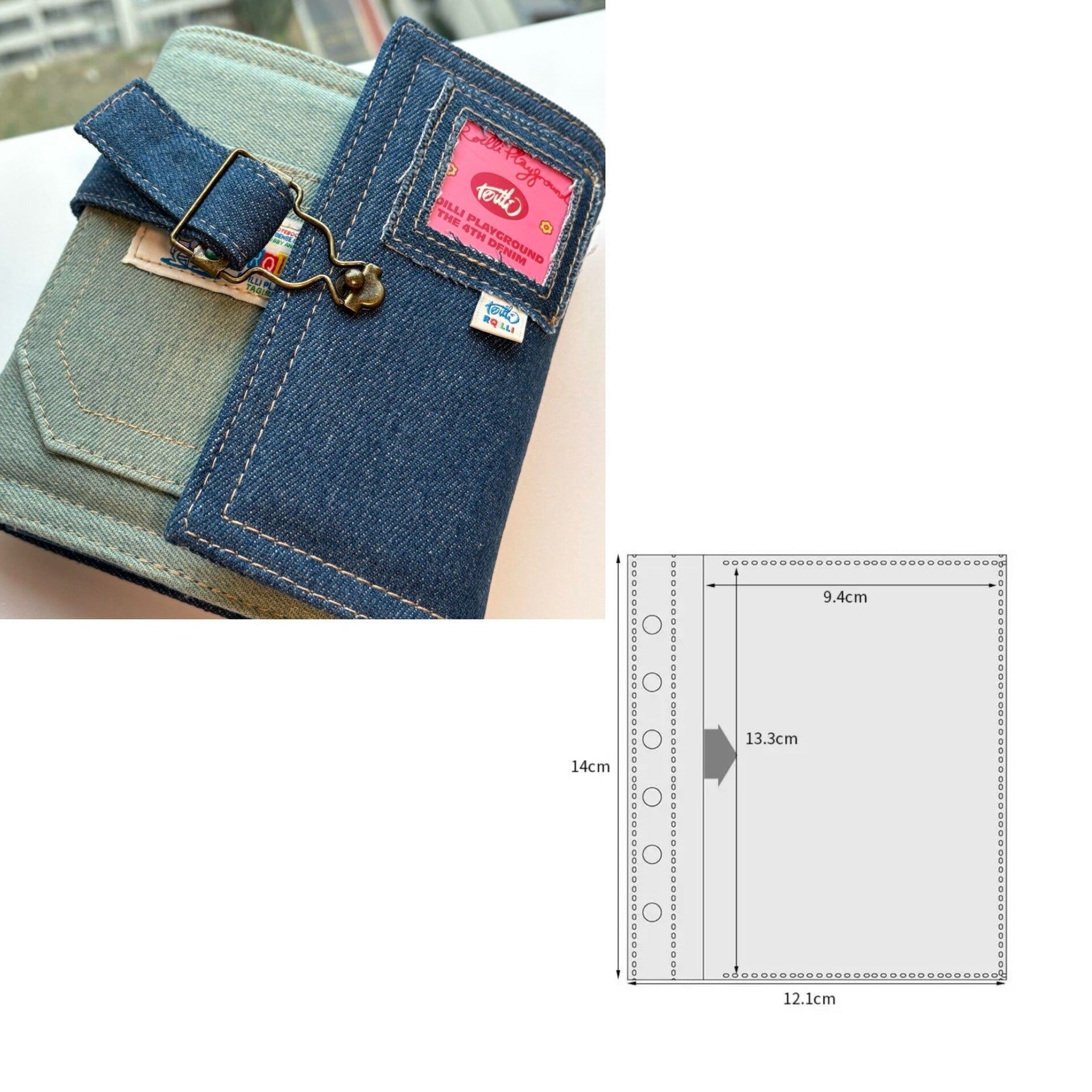 Vintage A7 Denim Card Binder – 3-Inch Photocard Album, 40 Pages