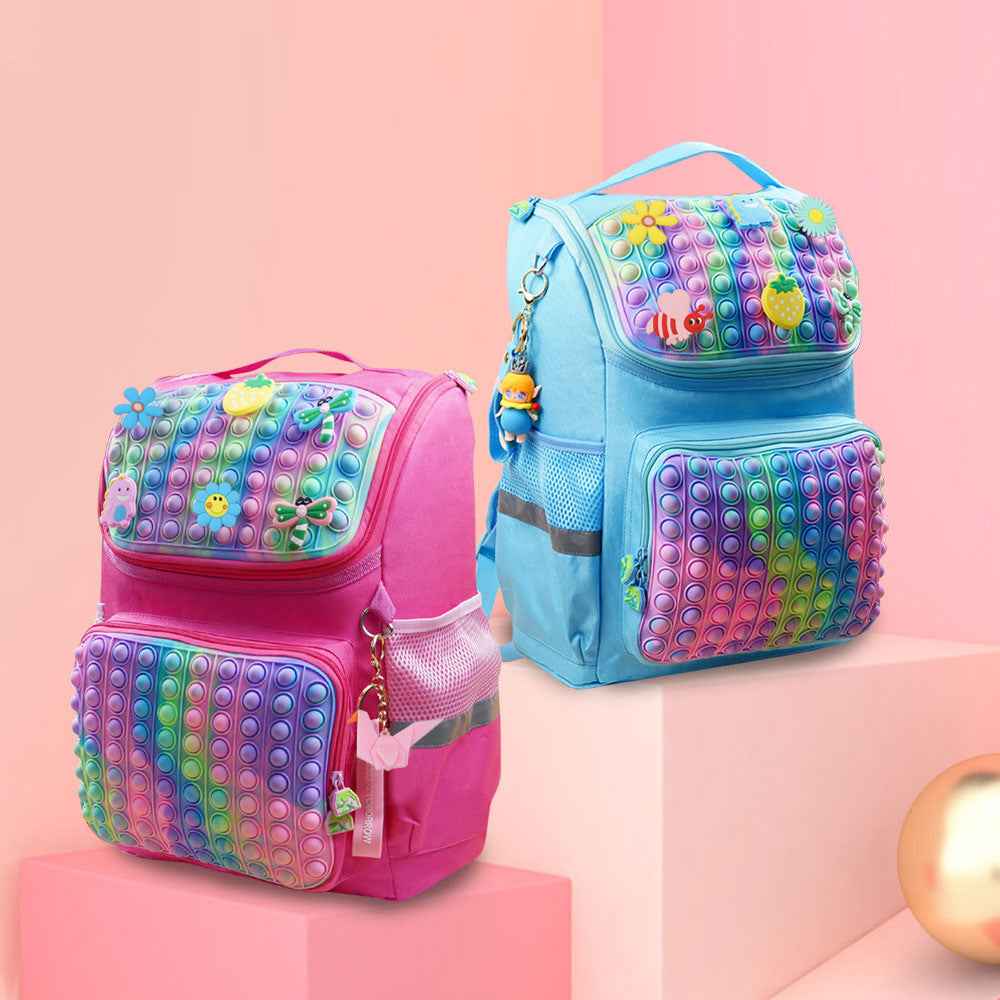 Last Mouse Lost Double Shoulder Backpack Silicone Bubble School Bag