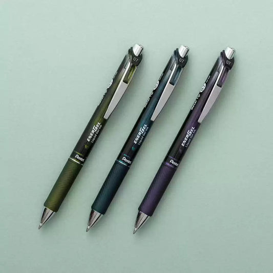 Pentel Energel BLN-75CA Retractable Gel Pen | 0.5/0.7mm | Vintage Style | 3 Pack | Japan