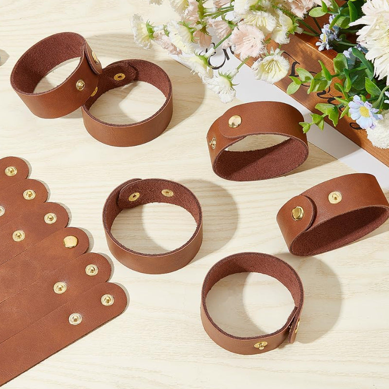 Adjustable PU Leather Bracelet DIY Engravable Wristbands 12 Pack