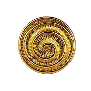 Antique gold round spiral metal shank button, 23mm