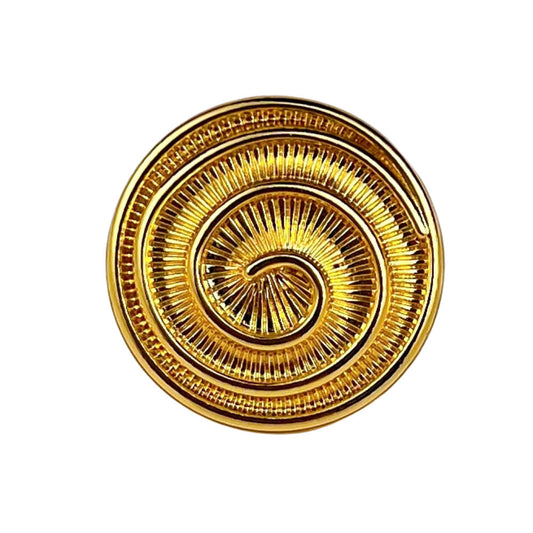 23mm Round Antique Gold Silver Spiral Metal Shank Buttons 12pcs Gold