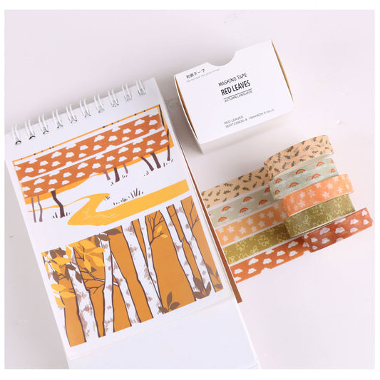 Zestaw taśm washi Autumn Reverie | 60 rolek | 12 palet kolorów × 5 rolek | 10 mm × 2 m