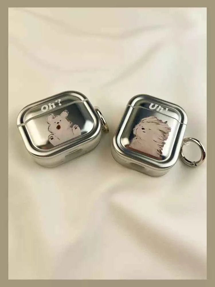 Electroplated Cartoon Puppy AirPods Case