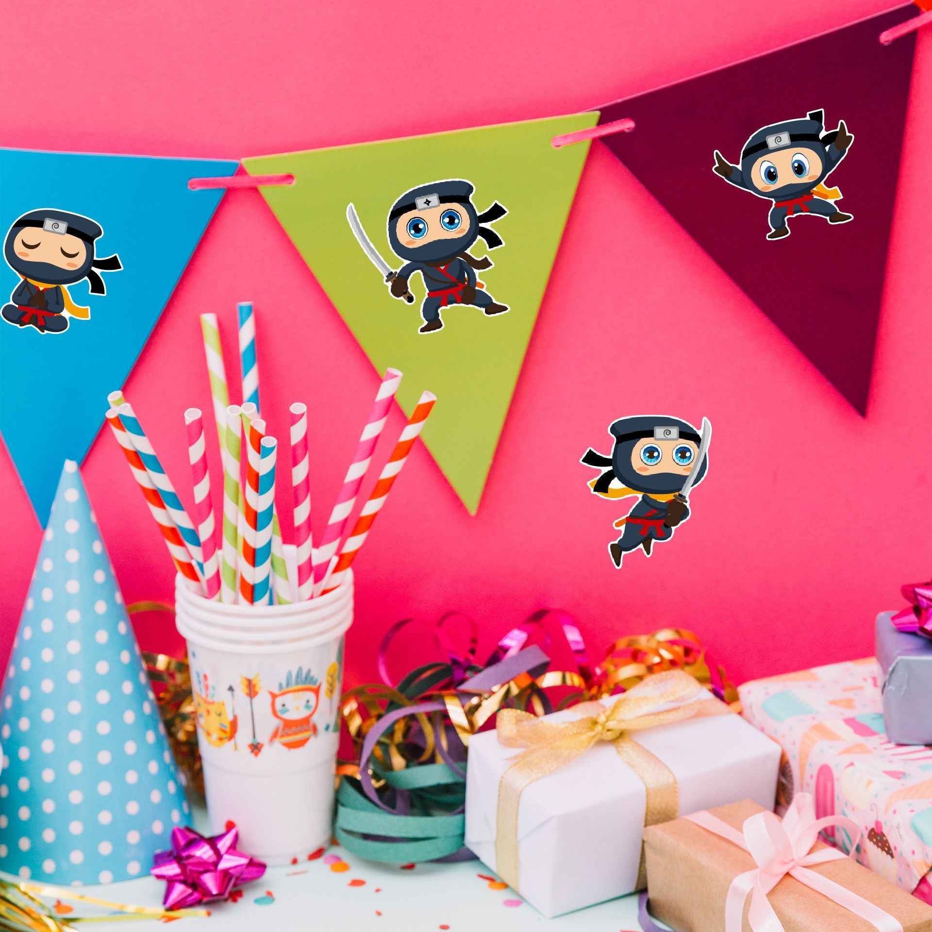 Make a Face Anime Mini Ninjas DIY Stickers for Kids 24 Sheets