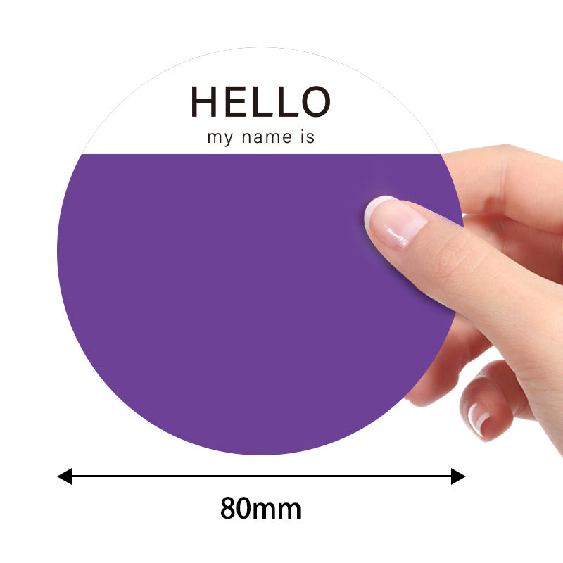 200Pcs Hello Name Tags Hello My Name is Stickers 8cm Round