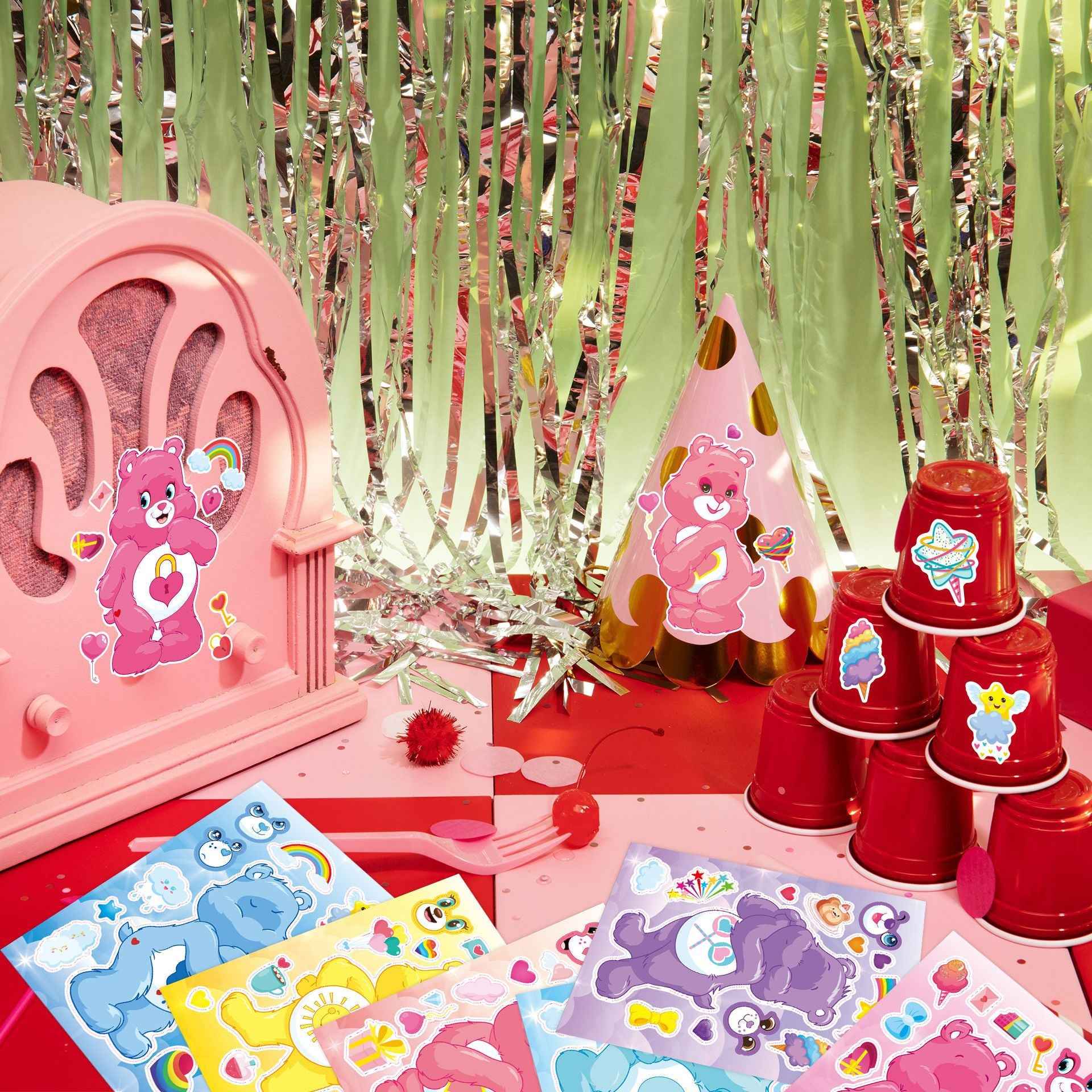 Make a Face Cartoon Care Bears Stickers for Kids 24 Sheets