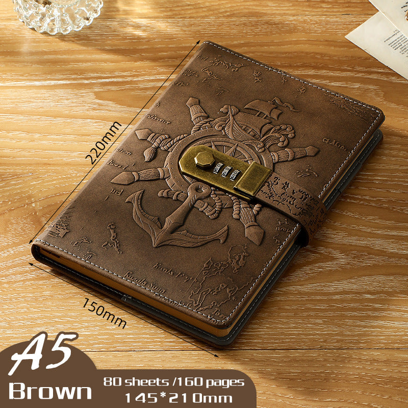 A5 Journal Retro Password Notebook Relief Sculpture